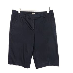 AGNONA Shorts Womens 30.5" Navy Blue Bermuda Shorts Luxury Designer Chino Shorts